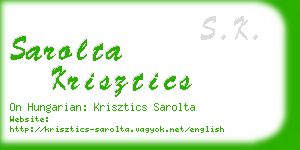 sarolta krisztics business card